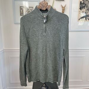 Tommy Bahama 1/4 Zip Cotton Sweater Green L